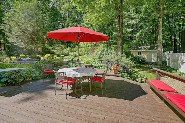 11 Ledgewood Rd, Redding, CT 06896 - wooden terrace featuring outdoor dining area