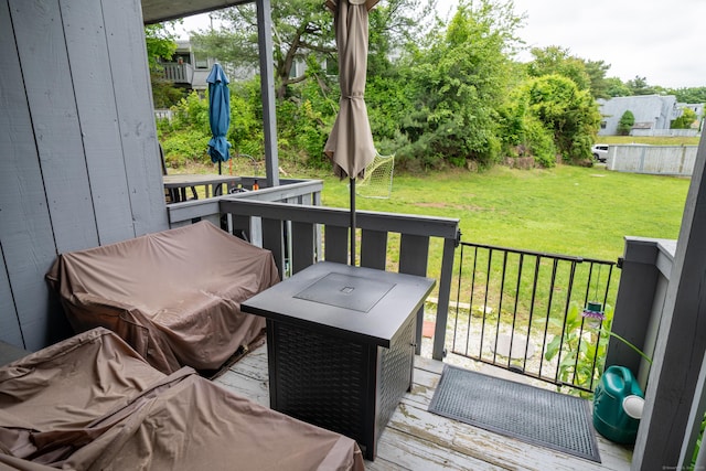 183 Thompson St Unit B, East Haven, CT 06513 - wooden deck with a yard