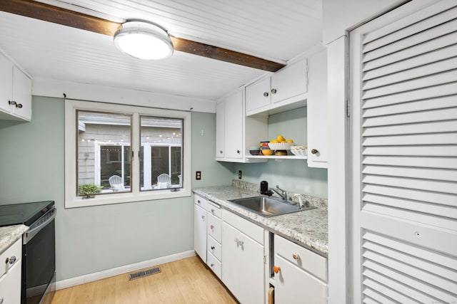 35 Old Acres Rd, East Haddam, CT 06469 - kitchen with a sink, range with electric stovetop, and white cabinets