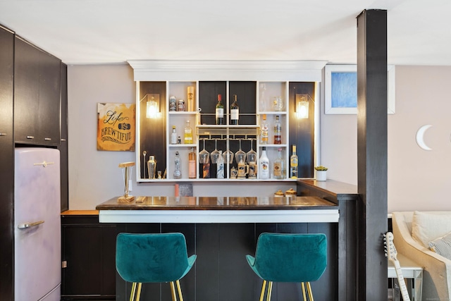 35 Old Acres Rd, East Haddam, CT 06469 - indoor dry bar featuring freestanding refrigerator