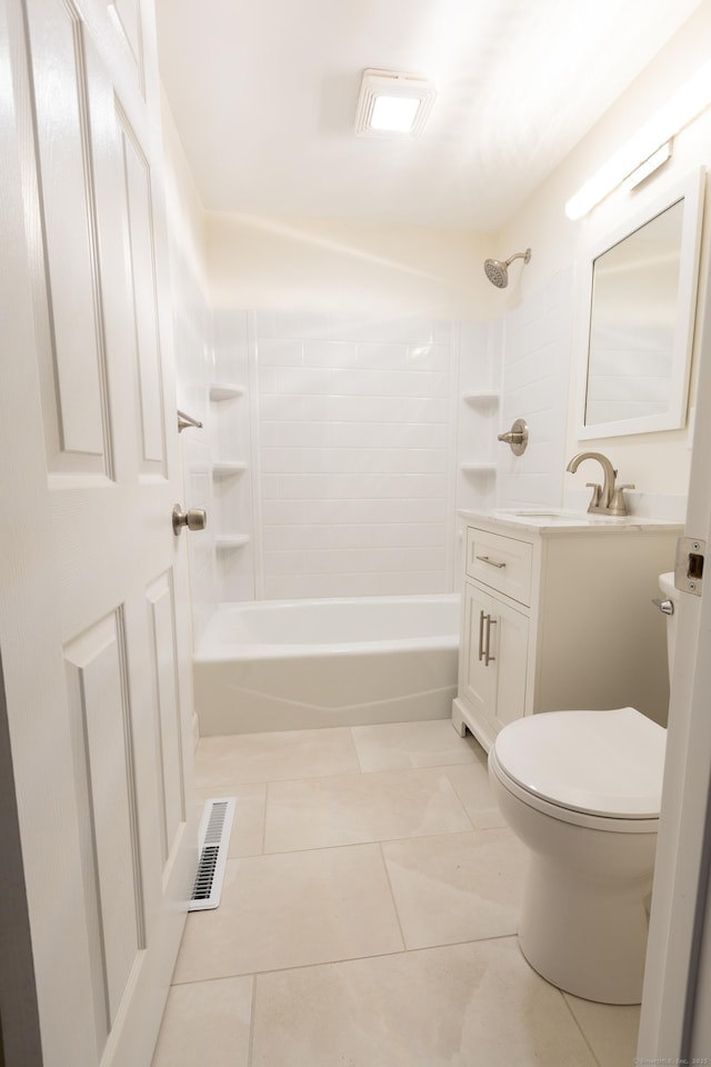 38 Dinwoodie Dr, North Branford, CT 06471 - bathroom featuring shower / bath combination, toilet, vanity, and tile patterned flooring