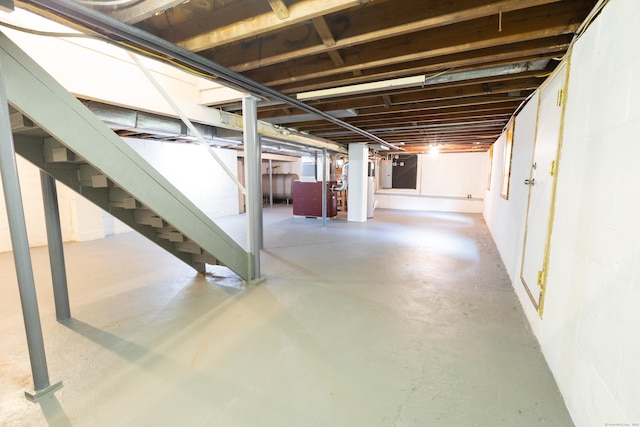 38 Dinwoodie Dr, North Branford, CT 06471 - unfinished basement featuring stairs and heating unit