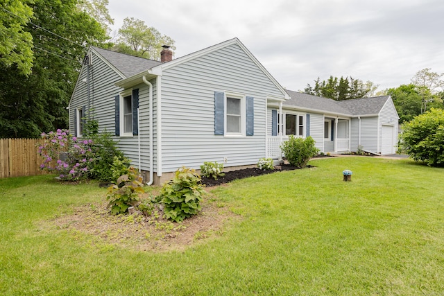 38 Dinwoodie Dr, North Branford, CT 06471 - ranch-style house with a chimney, a shingled roof, and a garage