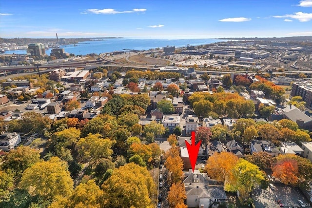 8 Academy St, New Haven, CT 06511 - aerial view of residential area with a nearby body of water