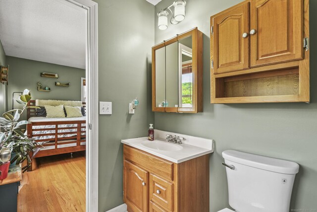 96 Flanders River Rd, Coventry, CT 06238 - bathroom featuring vanity, wood finished floors, and toilet