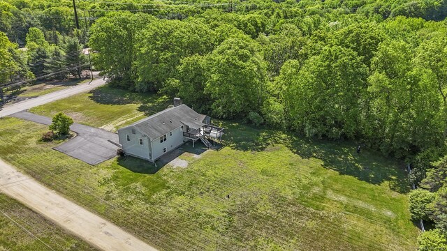 96 Flanders River Rd, Coventry, CT 06238 - view from above of property with a heavily wooded area