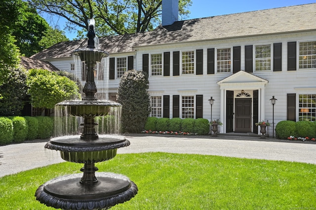276 Greenley Rd, New Canaan, CT 06840 - view of front of property featuring a chimney