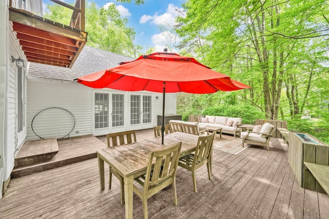 6 Cedar Cir, Newtown, CT 06470 - wooden terrace with outdoor lounge area