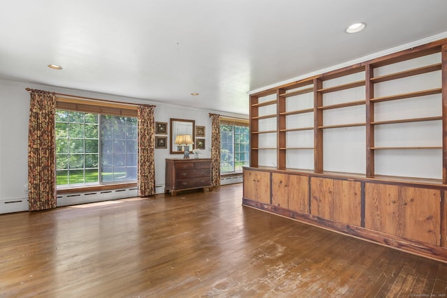 708 Ponus Rdg, New Canaan, CT 06840 - unfurnished room with wood finished floors, baseboard heating, and recessed lighting