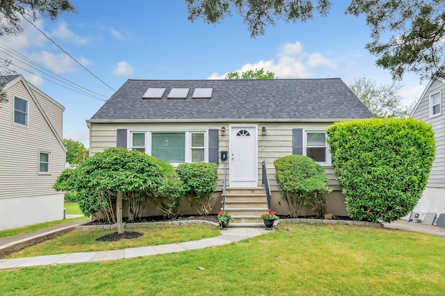 5 Wildmere Ln, Norwalk, CT 06851 - cape cod house featuring a front lawn, entry steps, and a shingled roof