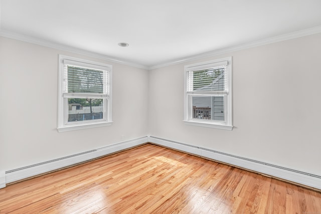 5 Wildmere Ln, Norwalk, CT 06851 - empty room featuring wood finished floors, ornamental molding, and baseboard heating