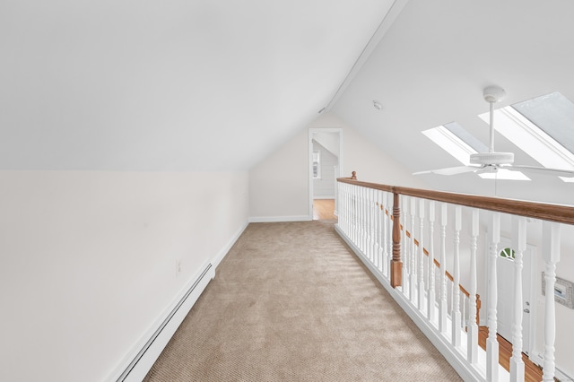 5 Wildmere Ln, Norwalk, CT 06851 - bonus room with a skylight, vaulted ceiling, carpet floors, baseboards, and a ceiling fan