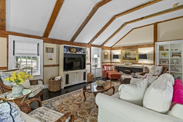 94 Glen Rd, Newtown, CT 06482 - living area featuring lofted ceiling and wood finished floors
