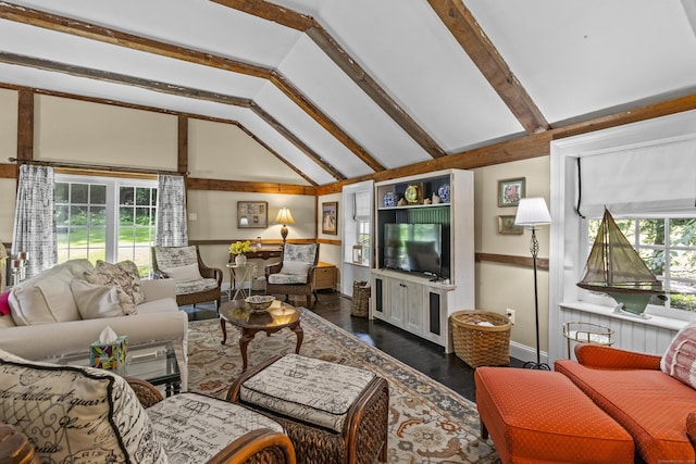 94 Glen Rd, Newtown, CT 06482 - living room with high vaulted ceiling, baseboards, and wood finished floors