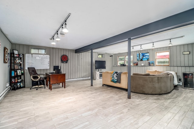 7 Broadview Rd, Brookfield, CT 06804 - home office with track lighting, wood finished floors, and baseboard heating