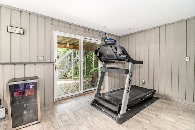 7 Broadview Rd, Brookfield, CT 06804 - exercise area featuring wood finished floors and wood walls