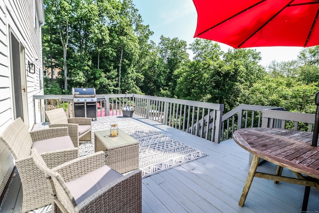 7 Broadview Rd, Brookfield, CT 06804 - deck featuring area for grilling and view of wooded area