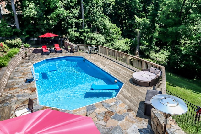 7 Broadview Rd, Brookfield, CT 06804 - view of pool with a wooden deck and a patio area