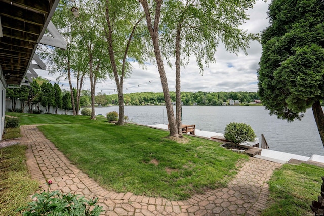 22 Lake Shore Dr, Middlefield, CT 06455 - view of grassy yard with a boat dock and a water view