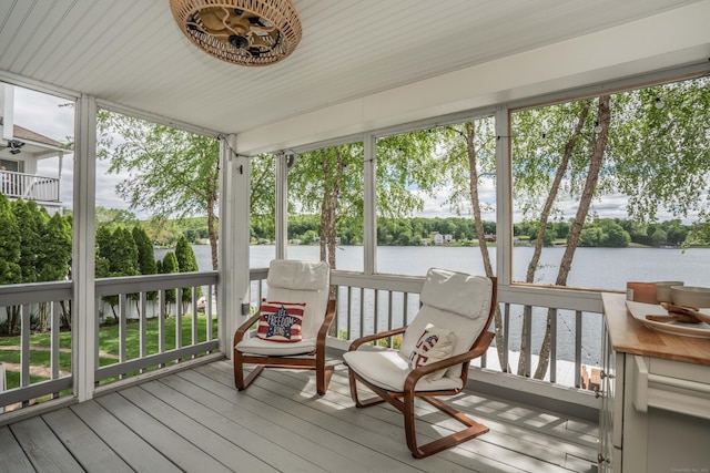 22 Lake Shore Dr, Middlefield, CT 06455 - sunroom with a water view and view of scattered trees