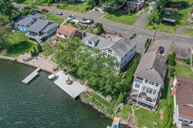 22 Lake Shore Dr, Middlefield, CT 06455 - aerial view of property's location featuring a large body of water and nearby suburban area