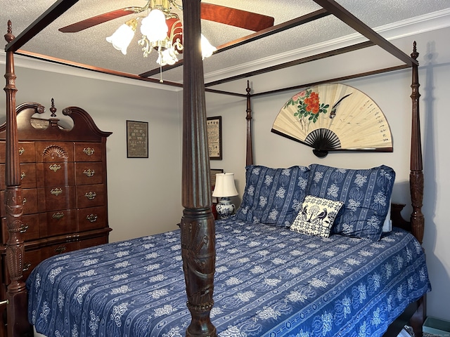 310 Weatherly Trl, Guilford, CT 06437 - bedroom featuring a textured ceiling, a ceiling fan, and ornamental molding