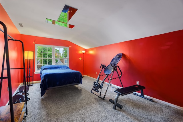 55 Oak Ridge Ln, Milford, CT 06461 - carpeted bedroom featuring lofted ceiling and baseboards