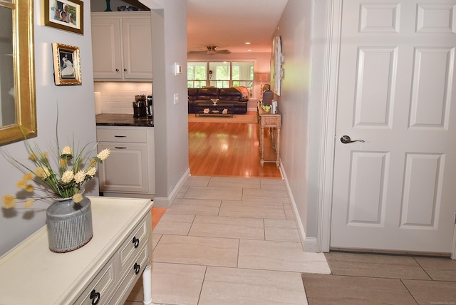 63 Hudson Ln Unit 63, Windsor, CT 06095 - hallway featuring baseboards, light tile patterned flooring, and recessed lighting