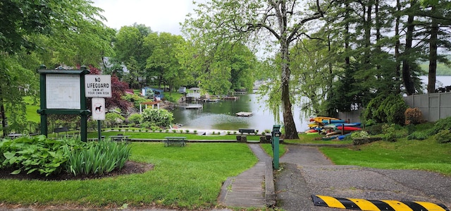 71 Sherry Ln, New Milford, CT 06776 - view of community featuring a water view and a yard
