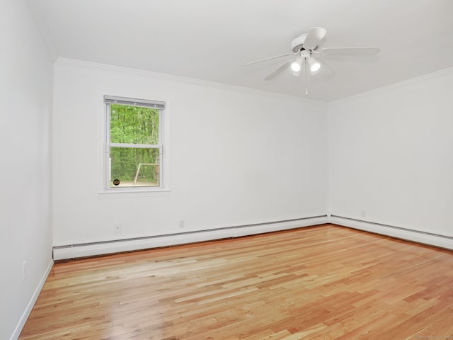 56 Great Neck Rd, Trumbull, CT 06611 - unfurnished room featuring crown molding, wood finished floors, ceiling fan, and baseboards