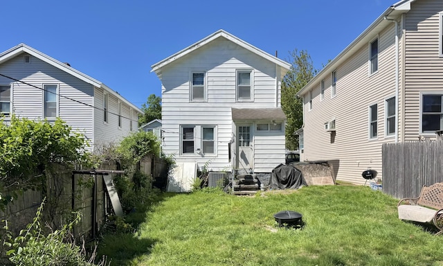 32 Lawrence Ave, Milford, CT 06460 - rear view of house with central AC unit and entry steps