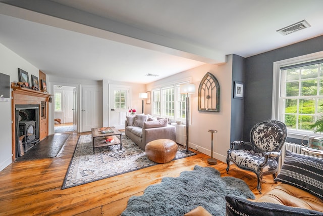 23 Goodsell Hill Rd, Redding, CT 06896 - living room with wood finished floors and radiator heating unit