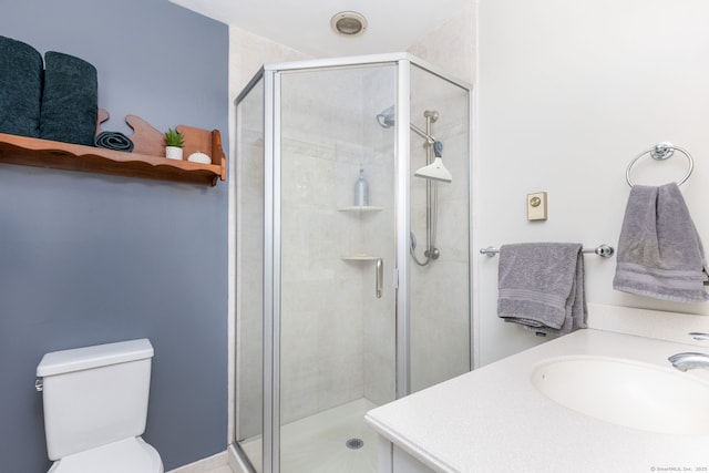 16 Darley Dr, Hamden, CT 06518 - bathroom featuring a shower stall, toilet, and vanity