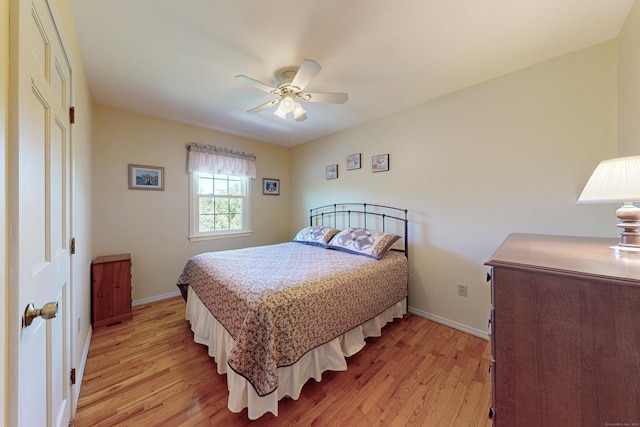 54 Flax Hill Rd, Brookfield, CT 06804 - bedroom with light wood finished floors, baseboards, and a ceiling fan