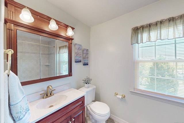 54 Flax Hill Rd, Brookfield, CT 06804 - bathroom featuring vanity, toilet, a tile shower, and baseboards