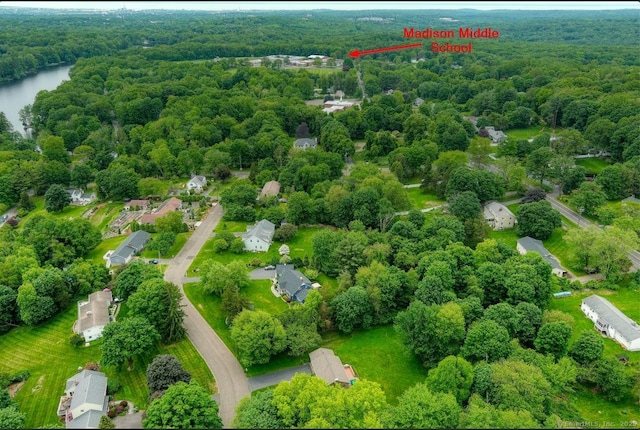 33 Preston Rd, Trumbull, CT 06611 - drone / aerial view of a heavily wooded area and a large body of water