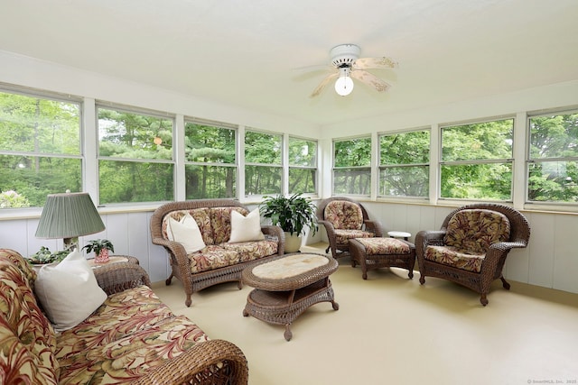 33 Preston Rd, Trumbull, CT 06611 - sunroom featuring ceiling fan, plenty of natural light, and an outdoor living space