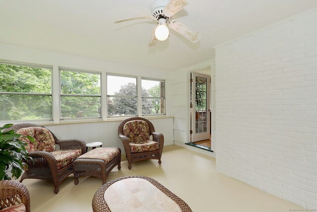 33 Preston Rd, Trumbull, CT 06611 - sunroom with brick wall