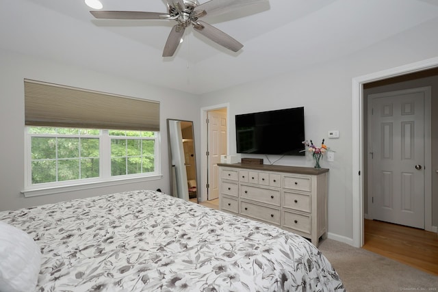 23 Riverview Ct Unit 23, Brookfield, CT 06804 - bedroom featuring baseboards, light carpet, and ceiling fan
