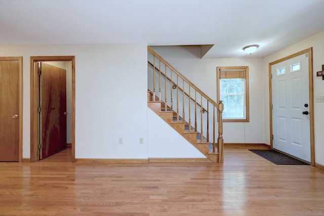 37 White Tail Ln Unit 37, Wallingford, CT 06492 - foyer entrance featuring wood finished floors, baseboards, and stairs