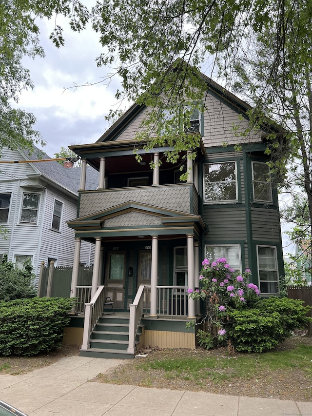865 Elm St, New Haven, CT 06511 - view of front of home featuring covered porch and a balcony