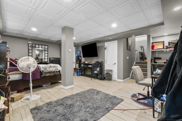 167 Santa Maria Dr, Torrington, CT 06790 - bedroom with recessed lighting, wood finished floors, an ornate ceiling, and baseboards