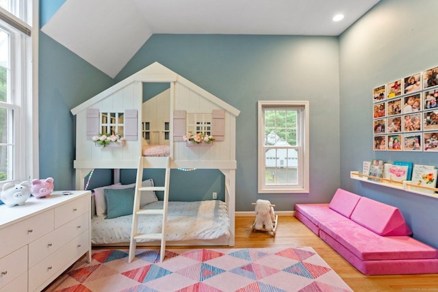 27 Chiltern St, Farmington, CT 06032 - bedroom with wood finished floors and lofted ceiling