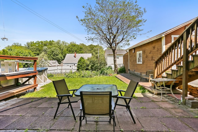 309 Marlborough Ter, Fairfield, CT 06825 - view of patio / terrace with outdoor dining area and stairs