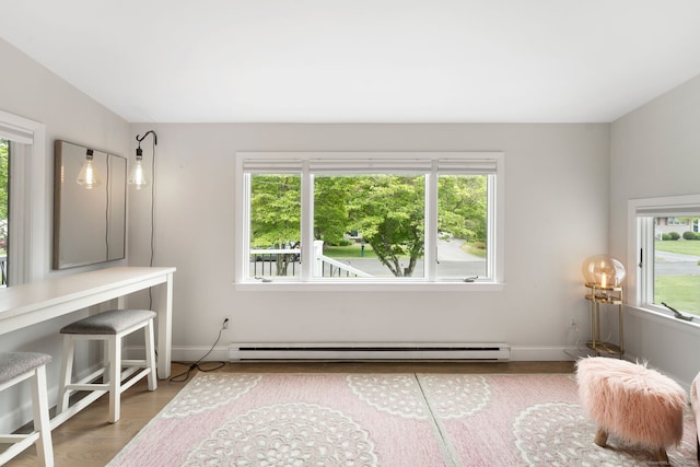 6 Meadow Dr, Waterford, CT 06385 - interior space featuring a baseboard radiator, wood finished floors, and baseboards