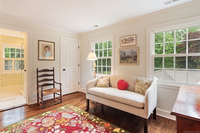 145 Seir Hill Rd, Wilton, CT 06897 - living area featuring wood finished floors, ornamental molding, and baseboards