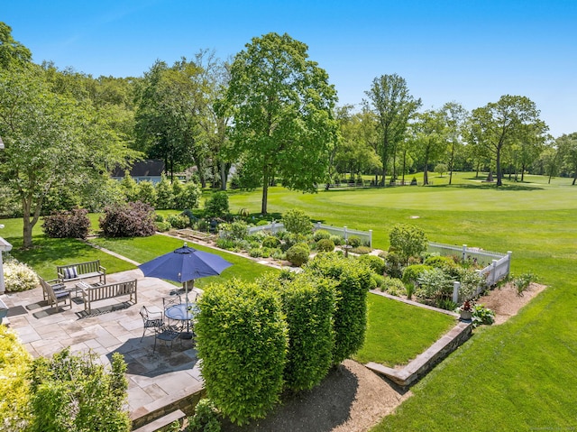 145 Seir Hill Rd, Wilton, CT 06897 - view of property's community featuring a patio, a lawn, and view of scattered trees