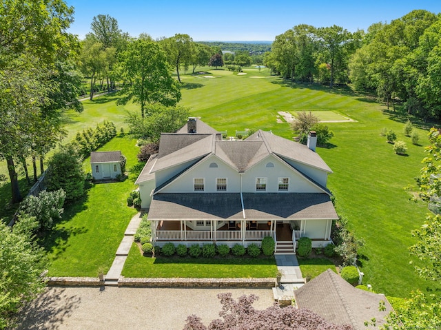 145 Seir Hill Rd, Wilton, CT 06897 - aerial view of property and surrounding area with a golf course and a tree filled landscape