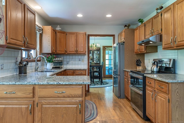 16 Botsford Rd, Kent, CT 06757 - kitchen featuring stainless steel appliances, under cabinet range hood, a sink, plenty of natural light, and recessed lighting