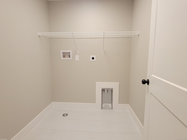 82 Ladd Rd, Tolland, CT 06084 - laundry area featuring electric dryer hookup, washer hookup, and tile patterned floors